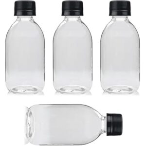black spiral cap empty plastic travel bottles 4 x 250ml clear recyclable 9999